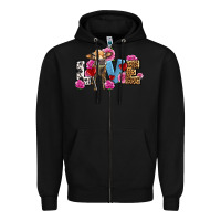 Black love with cow olivia Zipper Hoodie - OliviaCreatesArt