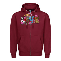 Burgundy love with cow olivia Zipper Hoodie - OliviaCreatesArt