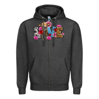 Charcoal Heather love with cow olivia Zipper Hoodie - OliviaCreatesArt