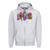 Heather Grey love with cow olivia Zipper Hoodie - OliviaCreatesArt