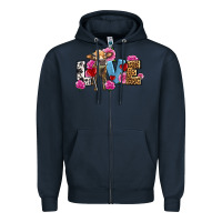 Navy love with cow olivia Zipper Hoodie - OliviaCreatesArt