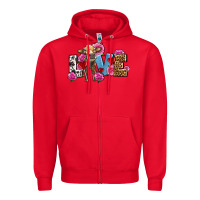 Red love with cow olivia Zipper Hoodie - OliviaCreatesArt