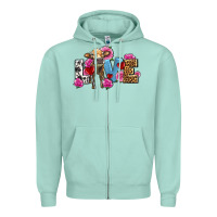 Seafoam love with cow olivia Zipper Hoodie - OliviaCreatesArt