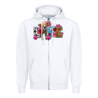 White love with cow olivia Zipper Hoodie - OliviaCreatesArt