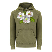 Vintage Olive Hawthorn Flower Vintage Hoodie - LillyAllenDesigns