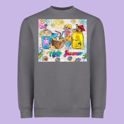 Hello Summer Coffee Cups Heavyweight Sweatshirt Designed By Tumblerdesignbyshophia