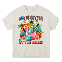 Cream life is better at the beach Heavy Core Tee - MaliasSmallBusiness