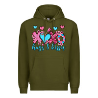Army Green xoxo hugs and kisses olivia Premium Hoodie - OliviaCreatesArt