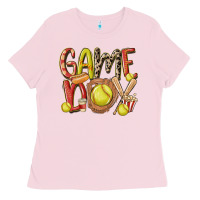 Bubblegum Pink game day softball Ladies Tee - MaliasSmallBusiness