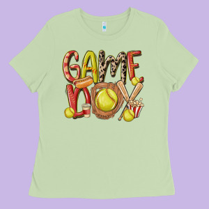 Game Day Softball Ladies Tee Designed By Maliassmallbusiness