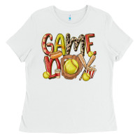 White game day softball Ladies Tee - MaliasSmallBusiness