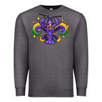 Charcoal Heather mardi gras crawfish 2 Premium Sweatshirt - FaDigitalArtStudio
