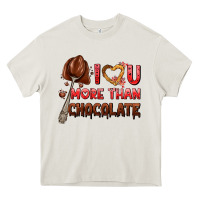 Cream i love you more than chocolate Heavy Core Tee - AdoDesignShop