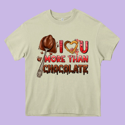 I Love You More Than Chocolate Heavy Core Tee Designed By Adodesignshop