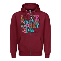 Burgundy love more worry less olivia Zipper Hoodie - OliviaCreatesArt