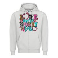 Dove Grey love more worry less olivia Zipper Hoodie - OliviaCreatesArt
