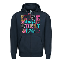 Navy love more worry less olivia Zipper Hoodie - OliviaCreatesArt