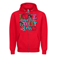 Red love more worry less olivia Zipper Hoodie - OliviaCreatesArt