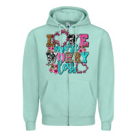 Seafoam love more worry less olivia Zipper Hoodie - OliviaCreatesArt