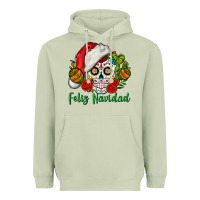 Matcha Feliz Navidad Skull Heavyweight Hoodie - BundleAndBundleShop