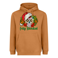 Meerkat Feliz Navidad Skull Heavyweight Hoodie - BundleAndBundleShop