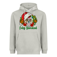 Moon Dust Feliz Navidad Skull Heavyweight Hoodie - BundleAndBundleShop