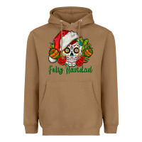 Toasted Coconut Feliz Navidad Skull Heavyweight Hoodie - BundleAndBundleShop