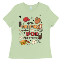 Matcha at the ballpark is where i spend most of my day Ladies Tee - MaliasSmallBusiness