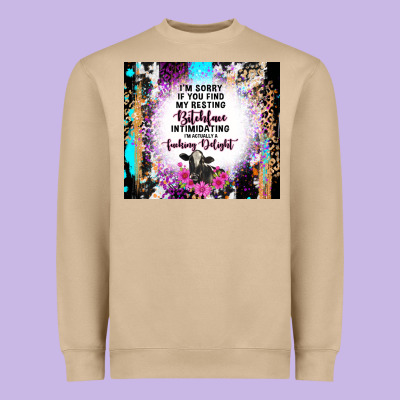 I'm Sorry If You Find My Resting Bitchface Intimid Heavyweight Sweatshirt Designed By Tumblerdesignbyshophia