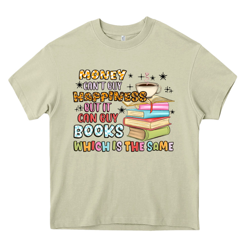 Money Can't Buy Happiness But It Can Buy Books Heavy Core Tee by MaliasSmallBusiness | Teevron