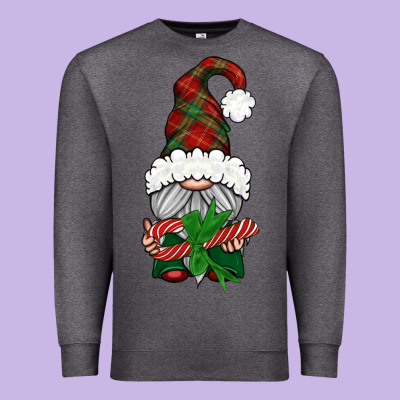 Christmas Gnome With Candy Premium Sweatshirt Designed By Bundleandbundleshop