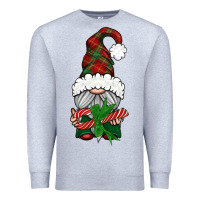 Heather Grey Christmas Gnome With Candy Premium Sweatshirt - BundleAndBundleShop