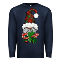 Navy Christmas Gnome With Candy Premium Sweatshirt - BundleAndBundleShop