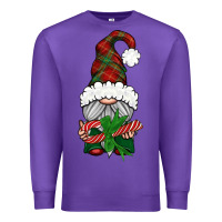 Purple Christmas Gnome With Candy Premium Sweatshirt - BundleAndBundleShop