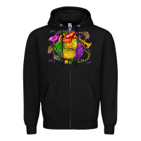 Black mardi gras lips olivia Zipper Hoodie - OliviaCreatesArt