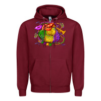 Burgundy mardi gras lips olivia Zipper Hoodie - OliviaCreatesArt