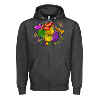 Charcoal Heather mardi gras lips olivia Zipper Hoodie - OliviaCreatesArt