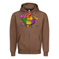 Chestnut mardi gras lips olivia Zipper Hoodie - OliviaCreatesArt