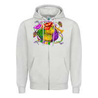 Dove Grey mardi gras lips olivia Zipper Hoodie - OliviaCreatesArt