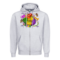 Heather Grey mardi gras lips olivia Zipper Hoodie - OliviaCreatesArt