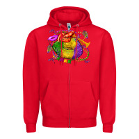 Red mardi gras lips olivia Zipper Hoodie - OliviaCreatesArt