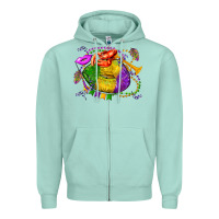 Seafoam mardi gras lips olivia Zipper Hoodie - OliviaCreatesArt