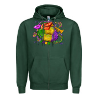 Sports Green mardi gras lips olivia Zipper Hoodie - OliviaCreatesArt