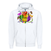 White mardi gras lips olivia Zipper Hoodie - OliviaCreatesArt