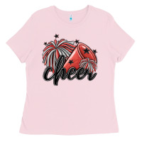 Bubblegum Pink cheer Ladies Tee - MaliasSmallBusiness