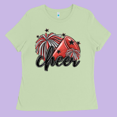 Cheer Ladies Tee Designed By Maliassmallbusiness