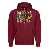 Burgundy cupids favorite nurse olivia Zipper Hoodie - OliviaCreatesArt