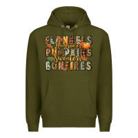 Army Green flannels hayrides pumpkins  bonfires Premium Hoodie - FaDigitalArtStudio