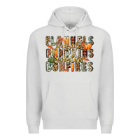 Dove Grey flannels hayrides pumpkins  bonfires Premium Hoodie - FaDigitalArtStudio