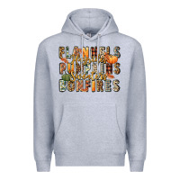 Heather Grey flannels hayrides pumpkins  bonfires Premium Hoodie - FaDigitalArtStudio